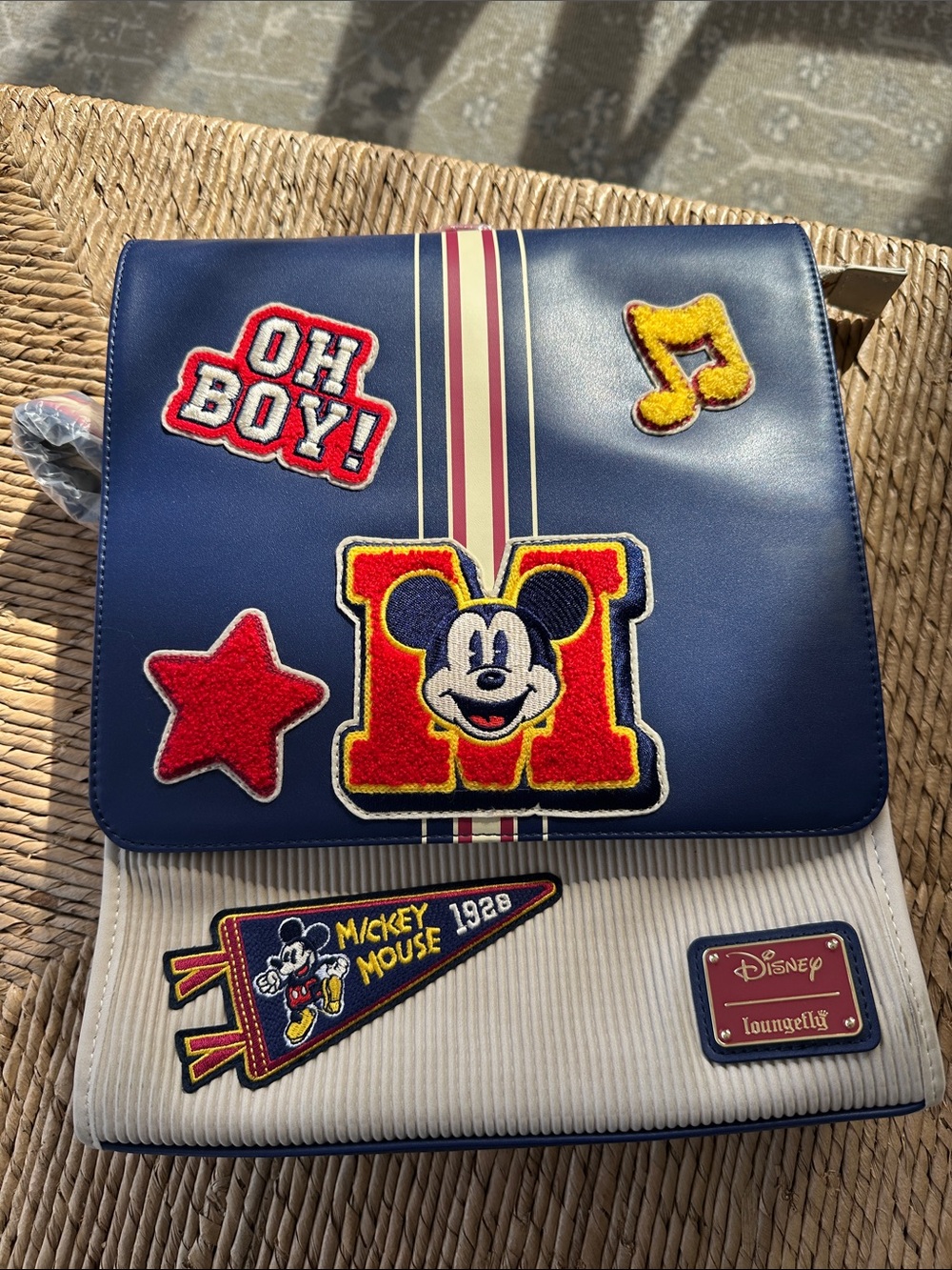 Disney loungefly Navy, Cream & Red Mickey backpack